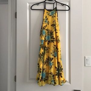 Yellow backless dress